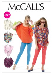 6510 mccalls EZ BUTTERFLY PONCHO RETRO SLEEVES OR NOT TOP,  BELT PATTERN XS-M UNCUT
